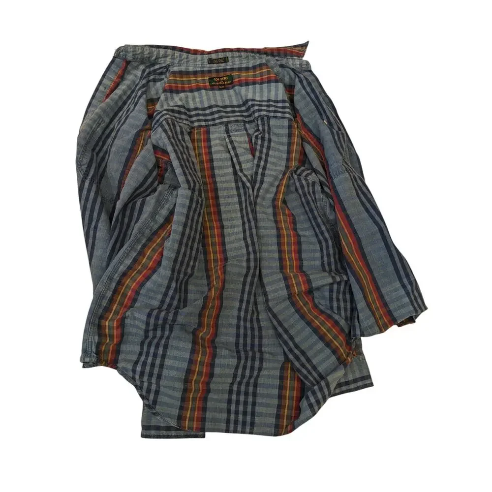 Colours by Alexander Julian Shirt Mens XL Plaid Cotton Long Sleeve Vintage Style - Picture 11 of 13